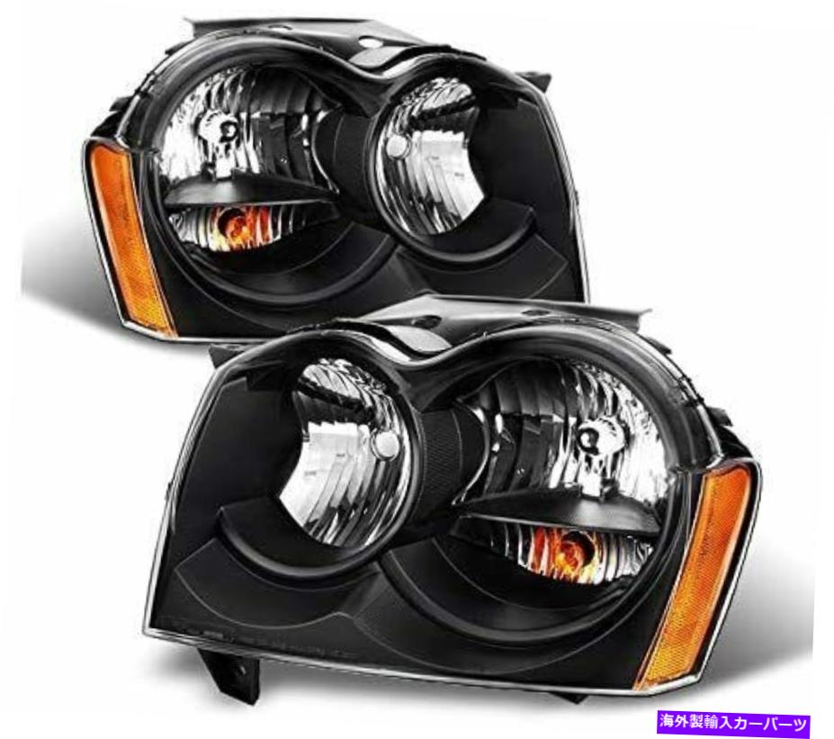 USヘッドライト ジープグランドチェロキー2005-2007ヘッドライトブラック交換セットペアLH + RH For Jeep Grand Cherokee 2005-2007 HeadLights Black Replacement Set Pair LH+RH【並行輸入品】｜Us Custom Parts Shop USDM