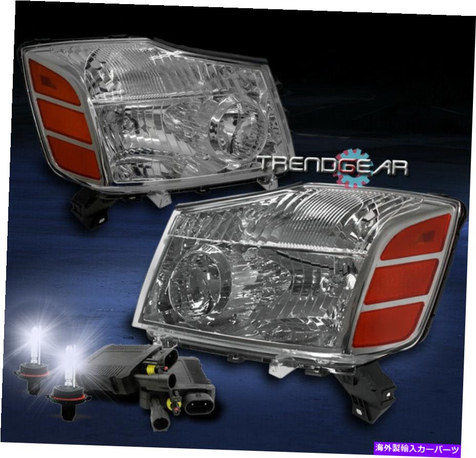 USヘッドライト Crystal Chrome / AmberヘッドライトランプW / 8K HID 04-14 Titan / 04-07 Armada Pickup CRYSTAL CHROME/AMBER HEADLIGHT LAMP W/8K HID FOR 04-14 TITAN/04-07 ARMADA PICKUP【並行輸入品】|Us Custom Parts Shop USDM