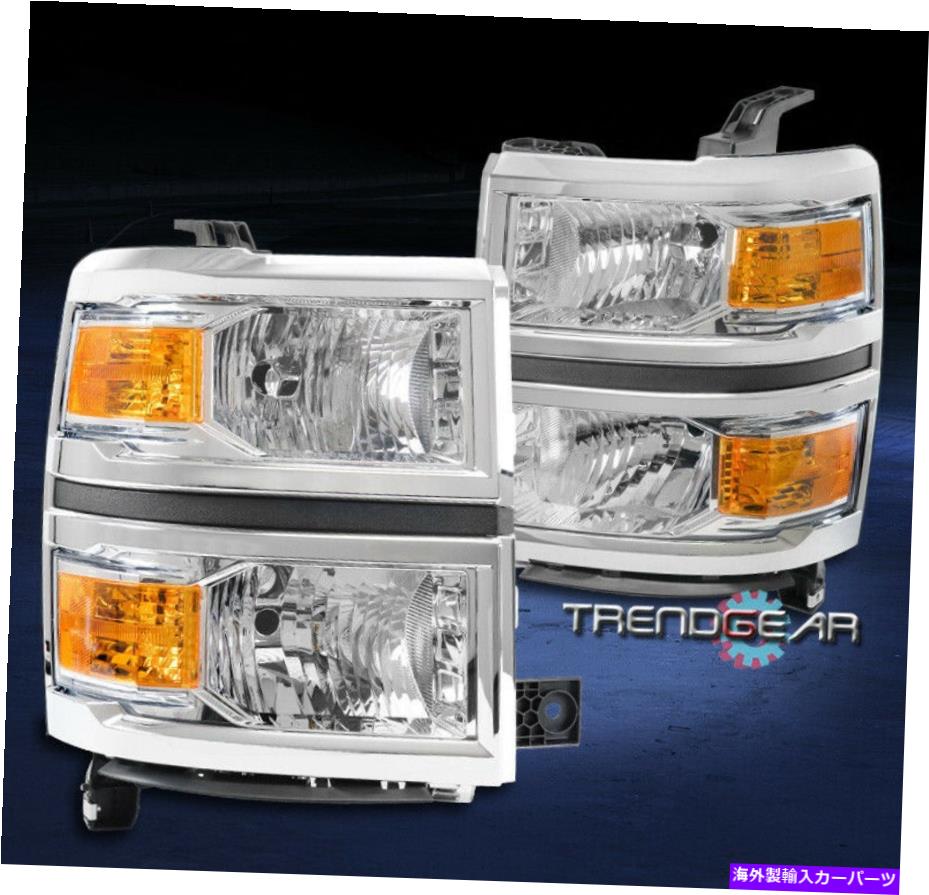 USヘッドライト 14-15のシボレーSilverado 1500交換ヘッドライトヘッドランプランプクローム/アンバー For 14-15 Chevy Silverado 1500 Replacement Headlights Headlamp Lamp Chrome/Amber【並行輸入品】｜Us Custom Parts Shop USDM 58,951円