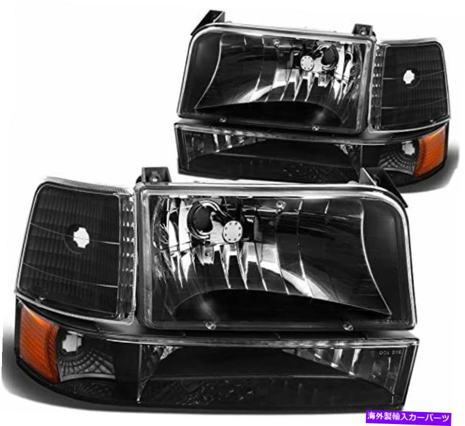 USヘッドライト 1992年 - 1996年フォードBronco F-150 F-250 F-350 F-250 F-350ブラックハウジングヘッドライトヘッドランプ For 1992-1996 Ford Bronco F-150 F-250 F-350 Black Housing HeadLights HeadLamps【並行輸入品】｜Us Custom Parts Shop USDM