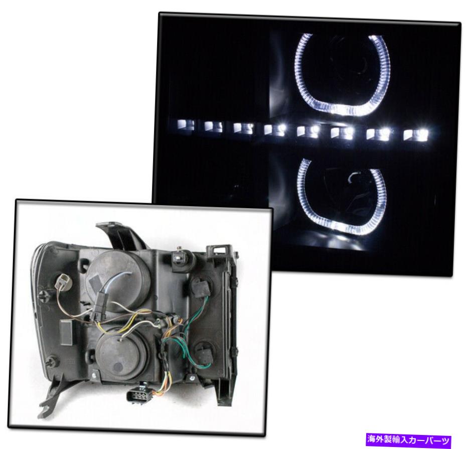 USヘッドライト GMC 2007-2013シエラブラック/スモークハローLEDプロジェクターヘッドライトランプ+ DRLキット FOR GMC 2007-2013 SIERRA BLACK/SMOKE HALO LED PROJECTOR HEADLIGHTS LAMP+DRL KIT【並行輸入品】｜Us Custom Parts Shop USDM
