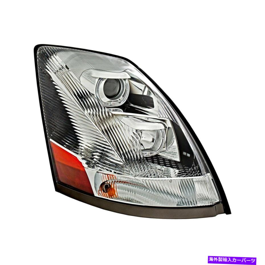 USヘッドライト VOLVO VNL 04-15 CG助手席側クロムLED DRLバープロジェクターヘッドライト For Volvo VNL 04-15 CG Passenger Side Chrome LED DRL Bar Projector Headlight【並行輸入品】
