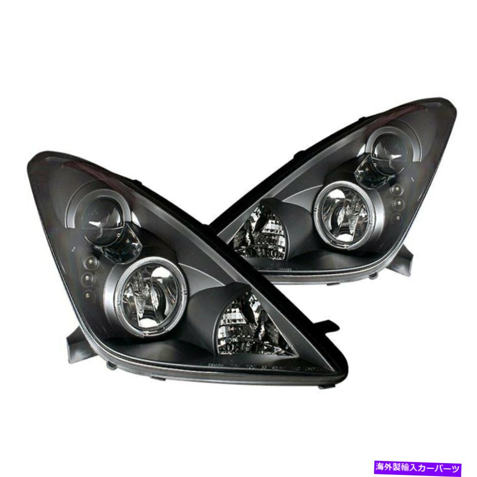 USヘッドライト トヨタセリカ00-04 CGブラックハロープロジェクターヘッドライトW LED DRL For Toyota Celica 00-04 CG Black Halo Projector Headlights w LED DRL【並行輸入品】
