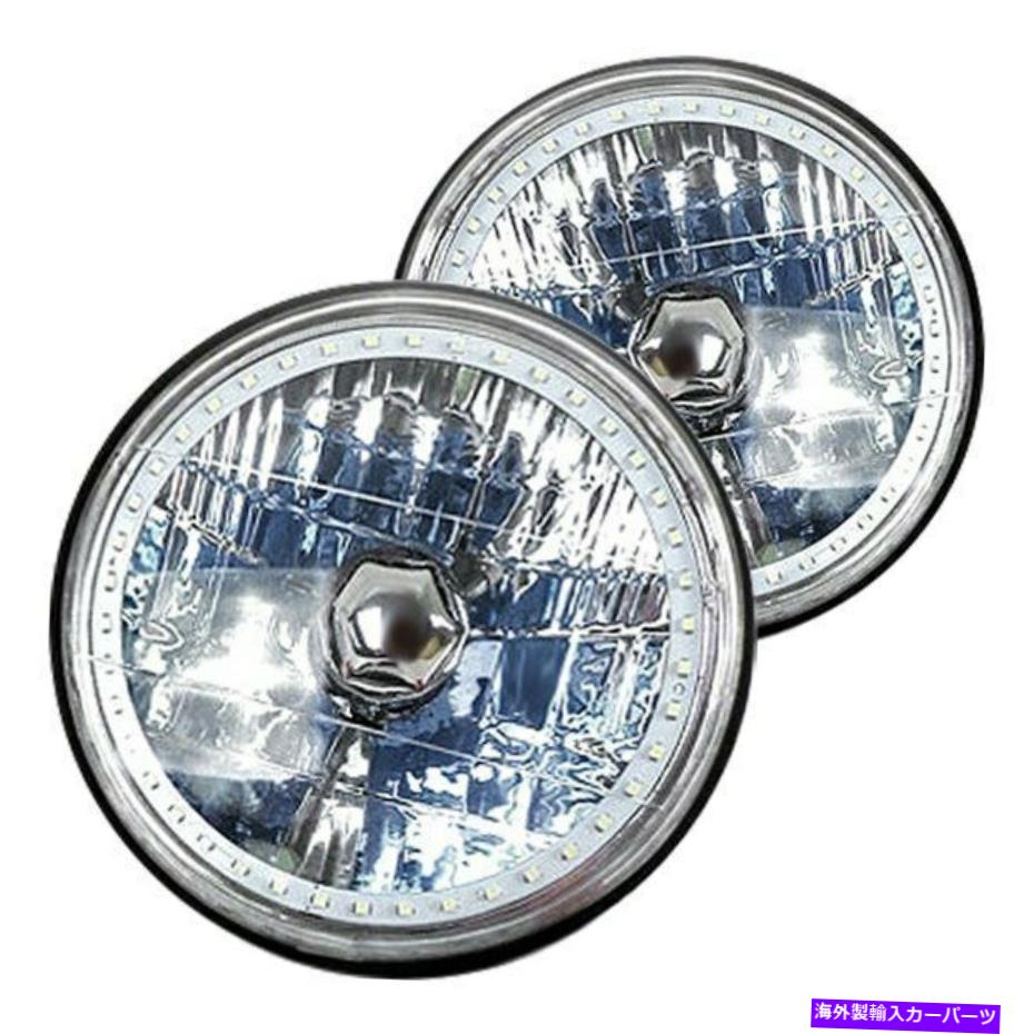 USヘッドライト Ford LT9000 81-94ヘッドライト7 "ラウンドクロームダイヤモンドカットホワイトカラーハロー For Ford LT9000 81-94 Headlight 7" Round Chrome Diamond Cut White Color Halo【並行輸入品】｜Us Custom Parts Shop USDM