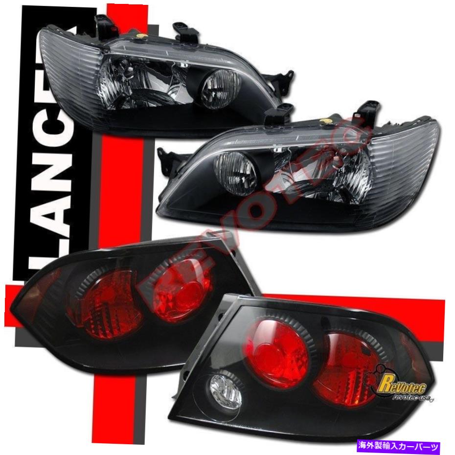 USヘッドライト 02 03三菱ランサーLS ozヘッドライト＆テールライトブラック 02 03 Mitsubishi Lancer LS ES OZ Headlights & Tail Lights Black【並行輸入品】