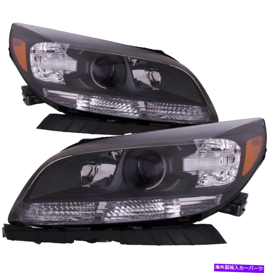 USヘッドライト ヘッドライトセットハロゲンプロジェクターブラック左右のペアは13-2016 Chevy Malibu Headlights Set Halogen Projector Black Left Right Pair For 13-2016 Chevy Malibu【並行輸入品】