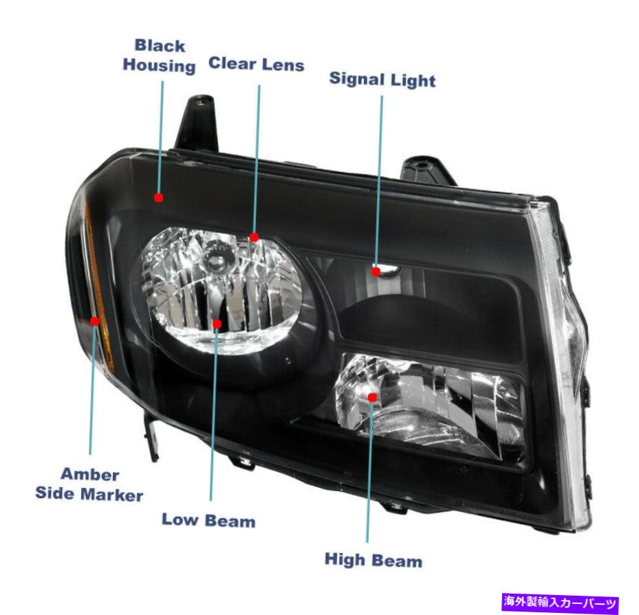USヘッドライト 2012-2015ホンダパイロットブラック交換ヘッドライトランプW / LED DRLキットLH + RH For 2012-2015 Honda Pilot Black Replacement Headlights Lamps w/LED DRL Kit LH+RH【並行輸入品】