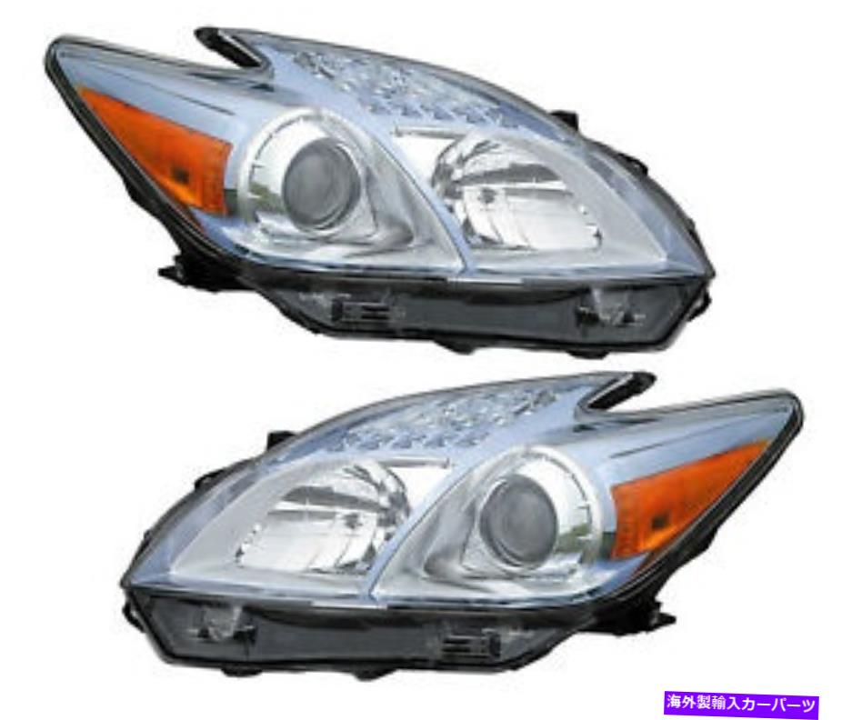 USヘッドライト 2010年2011年トヨタプリウスヘッドライトペアセット For 2010 2011 Toyota Prius Headlights Pair Set【並行輸入品】