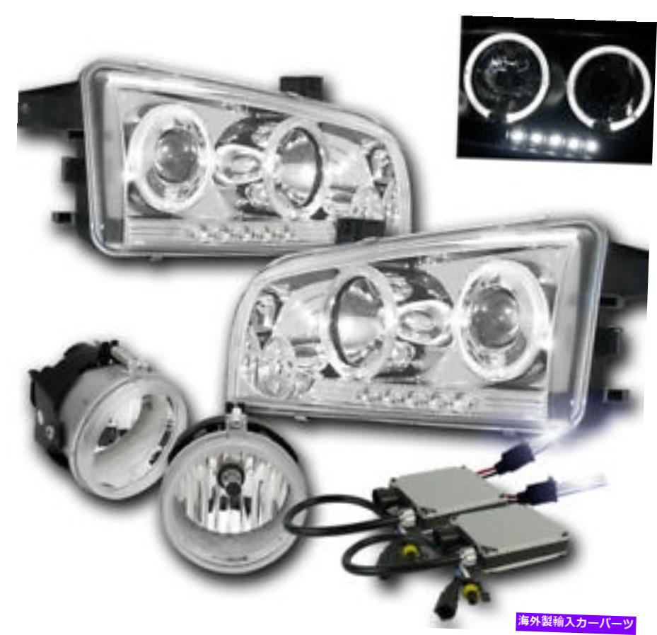 USヘッドライト 2006-2009充電器ChromeプロジェクターHalo LEDヘッドライト+フォグランプ+ 09000K HID FOR 2006-2009 CHARGER CHROME PROJECTOR HALO LED HEADLIGHTs+FOG LAMP+09000K HID【並行輸入品】