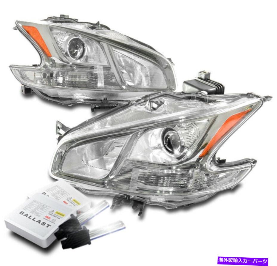 USヘッドライト 2009-2014 Maxima Halogen Chromeプロジェクターヘッドライトヘッドランプ+ 8KキセノンHID For 2009-2014 Maxima Halogen Chrome Projector Headlight Headlamp +8K Xenon HID【並行輸入品】