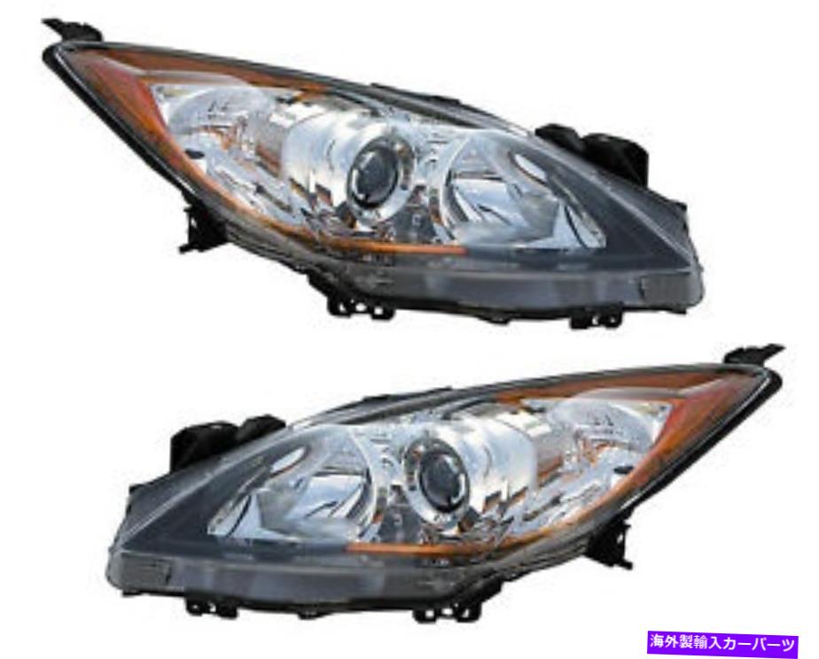 USヘッドライト 2011年2011年マツダ3セダン/ハイブリッドヘッドライトペアセット For 2010 2011 Mazda 3 Sedan/Hybrid Headlights Pair Set【並行輸入品】