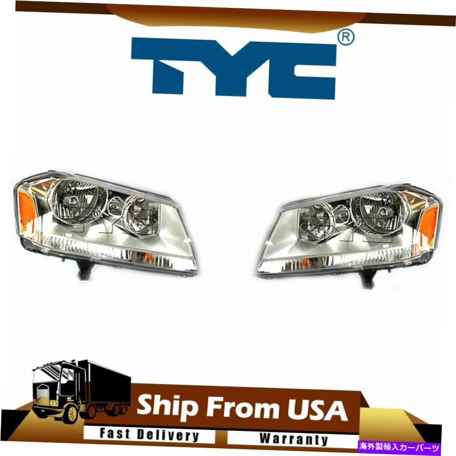 USヘッドライト Dodge 2008-2014用TYC左ヘッドライトヘッドランプアセンブリキット TYC Left Right Headlight Headlamp Assembly Kit For Dodge 2008-2014【並行輸入品】