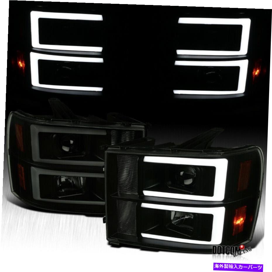 USヘッドライト GMC 2007-2012シエラピックアップLEDバーブラックスモークプロジェクターヘッドライトランプ For GMC 2007-2012 Sierra Pickup LED Bar Black Smoke Projector Headlights Lamps【並行輸入品】｜Us Custom Parts Shop USDM 58,951円