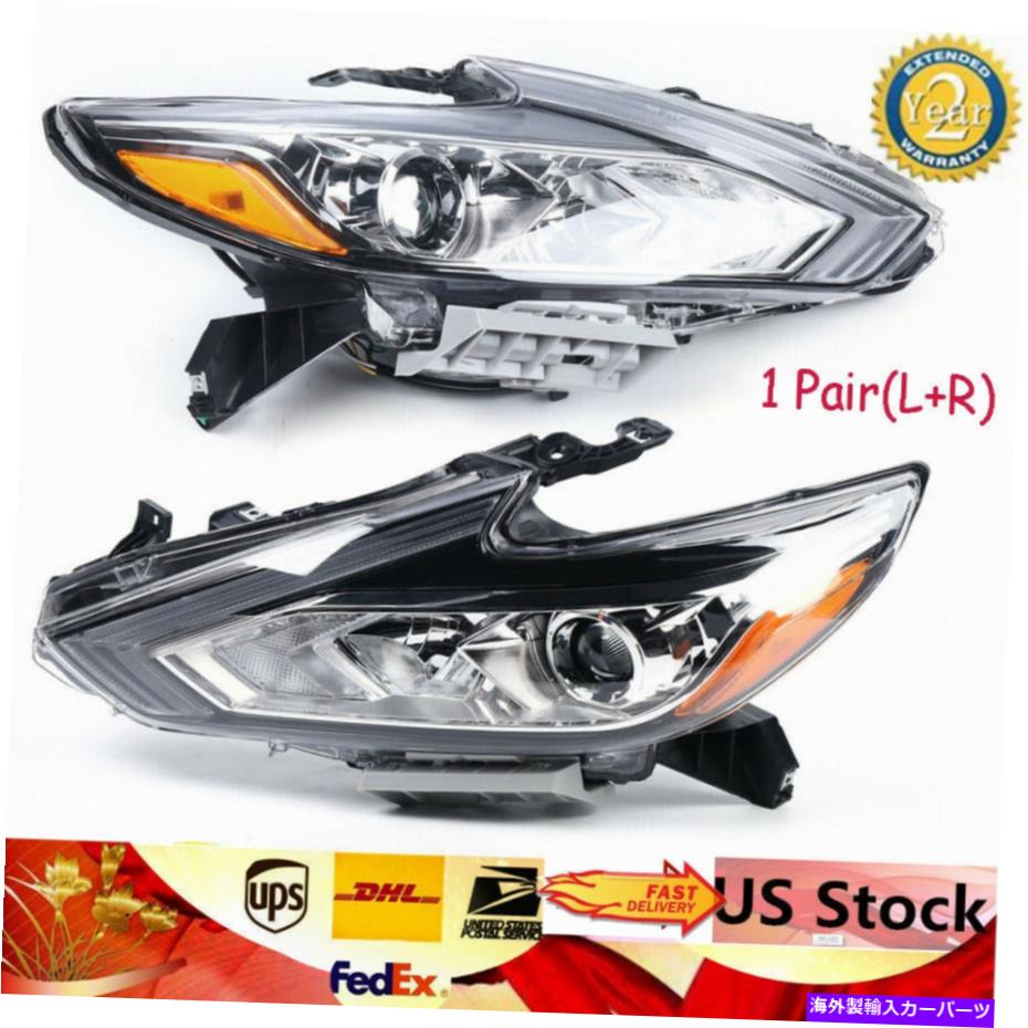 USヘッドライト ヘッドライトハロゲンヘッドランプ右+左w / o LED DRLは2016 17 18日産アルティマ Headlights Halogen Headlamp Right+Left W/o LED DRL For 2016 17 18 Nissan Altima【並行輸入品】