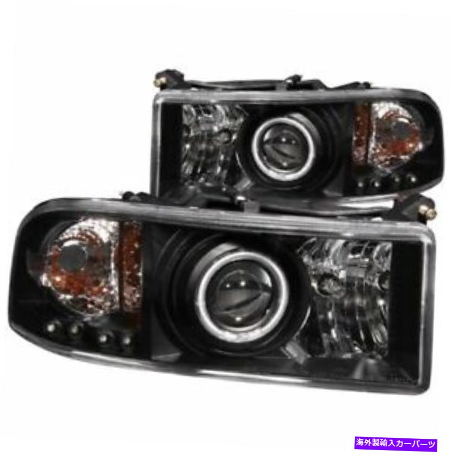 USヘッドライト 1994-2001 Dodge RAMプロジェクターヘッドライトW / Haloブラックのアナゾ（111065） ANZO (111065) for 1994-2001 Dodge Ram Projector Headlights w/ Halo Black【並行輸入品】