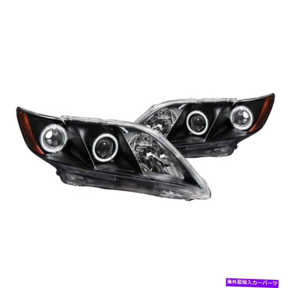 USヘッドライト トヨタカムリー2007-2009アナゾ121181ブラックCCFL Haloプロジェクターヘッドライト For Toyota Camry 2007-2009 Anzo 121181 Black CCFL Halo Projector Headlights【並行輸入品】