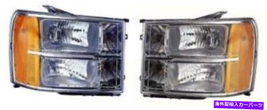 USヘッドライト サイド/ペアフィット2007 - 2014 GMC Sierra 1500フロントヘッドライトアセンブリの交換 SIDE/PAIR fits 2007 - 2014 GMC Sierra 1500 Front Headlight Assembly Replacement【並行輸入品】