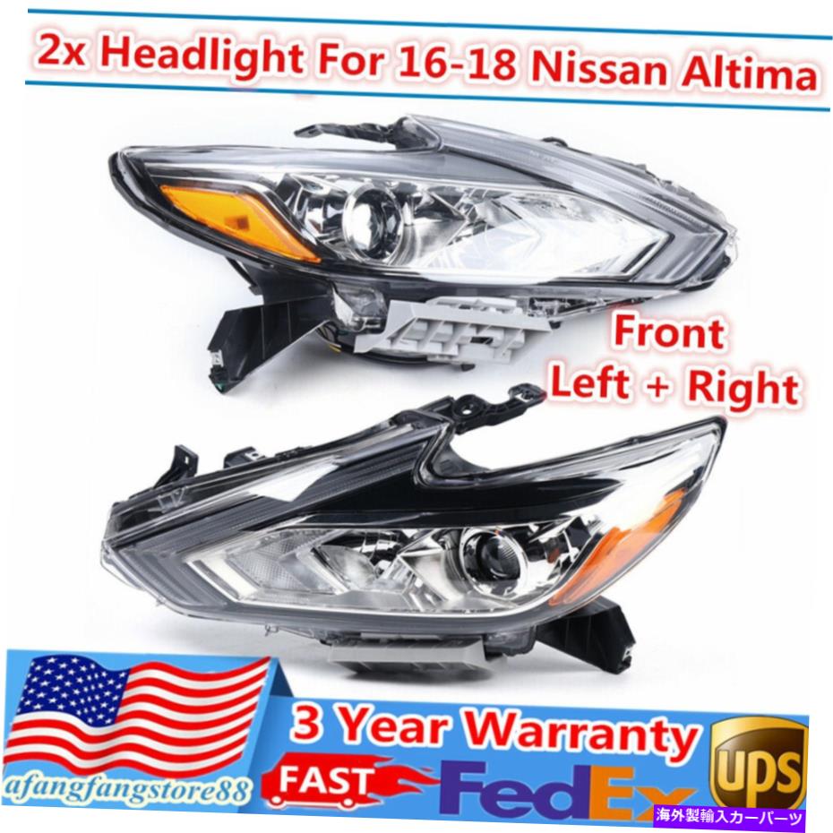 USヘッドライト 2Xヘッドライト2016-2018日産Altima 3.5L左+右 2x Headlights Clear Lens Headlamps For 2016-2018 Nissan Altima 3.5L Left + Right【並行輸入品】
