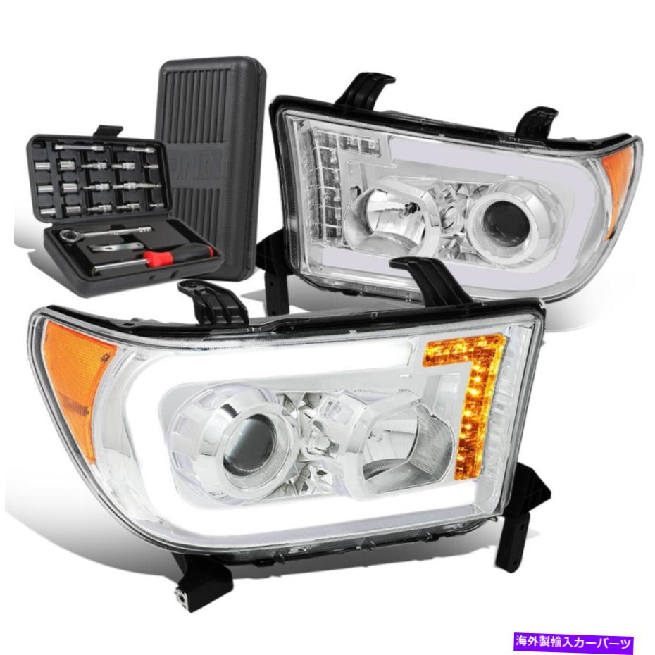 USヘッドライト 2007-2017 Tundra LEDターン信号Chrome / Amber Projectorヘッドライト+ツールボックス For 2007-2017 Tundra LED Turn Signal Chrome/Amber Projector Headlights+Tool Box【並行輸入品】｜Us Custom Parts Shop USDM