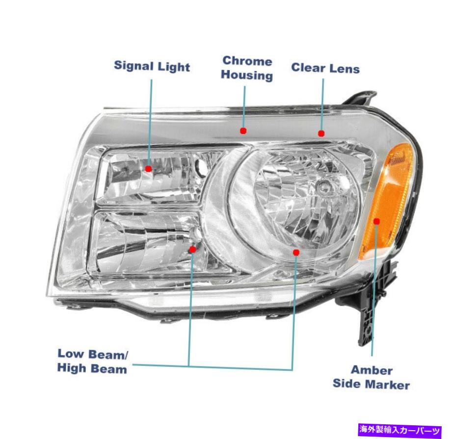 USヘッドライト 2012-2015ホンダパイロットクロームハロゲンヘッドライトヘッドランプ+青色LED DRL + HIDキット For 2012-2015 Honda Pilot Chrome Halogen Headlight Headlamp+Blue LED DRL+HID Kit【並行輸入品】