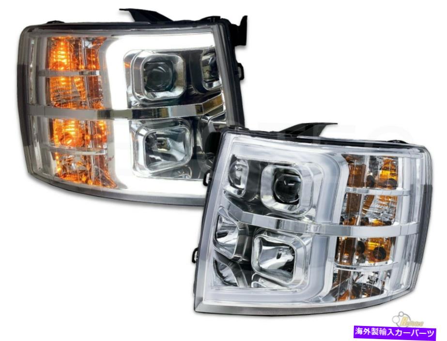 USヘッドライト 07-13 Silverado 1500 2500 3500のための板スタイルLED Haloプロジェクターヘッドライト Plank Style LED Halo Projector Headlights For 07-13 Silverado 1500 2500 3500【並行輸入品】
