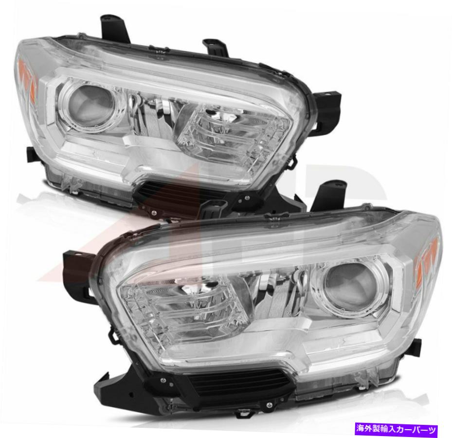 USヘッドライト 2016-2018トヨタタコマセダンフロントLED DRLハロゲンランプのヘッドライトアセンブリ Headlights Assembly For 2016-2018 Toyota Tacoma Sedan Front LED DRL Halogen Lamp【並行輸入品】