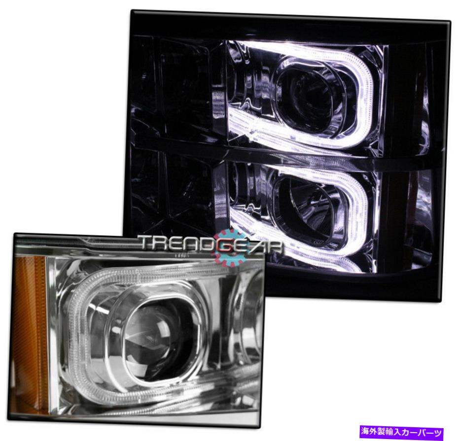 USヘッドライト 2007-2013 GMC Sierra Optic LEDバーChromeプロジェクターヘッドライトW / Blue DRL + HID FOR 2007-2013 GMC SIERRA OPTIC LED BAR CHROME PROJECTOR HEADLIGHT W/BLUE DRL+HID【並行輸入品】