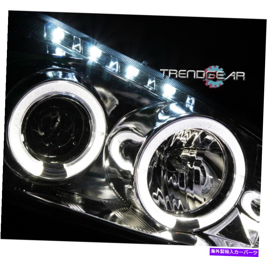 USヘッドライト 2006-2015 Chevy Impala Halo昼間実行DRL LEDプロジェクターヘッドライトクロム 2006-2015 CHEVY IMPALA HALO DAYTIME RUNNING DRL LED PROJECTOR HEADLIGHTS CHROME【並行輸入品】