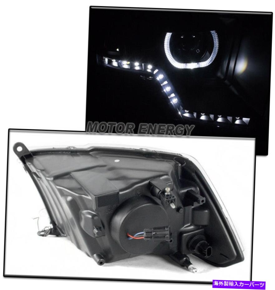 USヘッドライト 09-18ドッジRAMモノアイハローLEDブラックプロジェクターヘッドライトランプW /ブルーDRL FOR 09-18 DODGE RAM MONO-EYE HALO LED BLACK PROJECTOR HEADLIGHT LAMP W/BLUE DRL【並行輸入品】