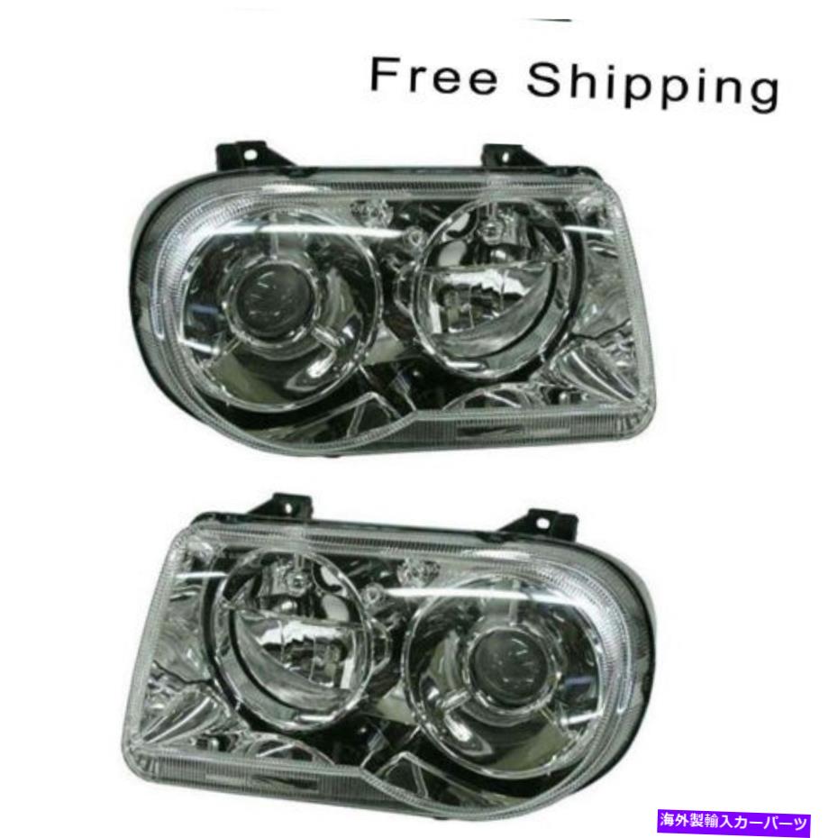 USヘッドライト ハロゲンヘッドランプアセンブリセット2対LH＆RHサイドフィットChrysler 300 Cモデル Halogen Head Lamp Assembly Set of 2 Pair LH & RH Side Fits Chrysler 300 C Models【並行輸入品】