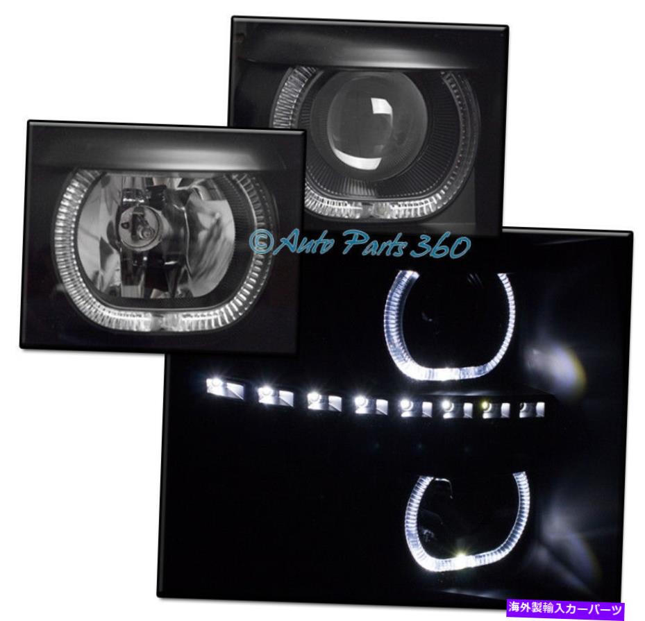 USヘッドライト 07-13 Silverado U-Halo LEDブラックプロジェクターヘッドライトヘッドランプW / DRL信号 FOR 07-13 SILVERADO U-HALO LED BLACK PROJECTOR HEADLIGHTS HEADLAMP W/DRL SIGNAL【並行輸入品】