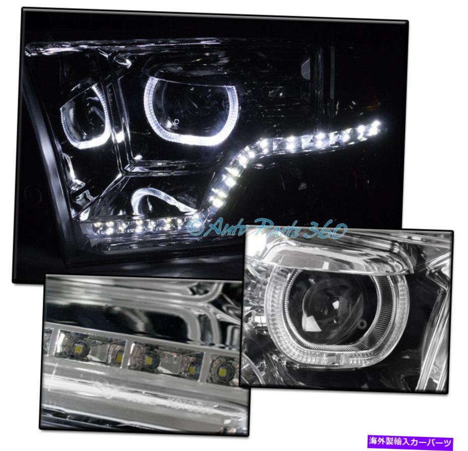 USヘッドライト 09-18ドッジRAMのモノアイハローLEDクロムプロジェクターヘッドライトランプW / DRLキット FOR 09-18 DODGE RAM MONO-EYE HALO LED CHROME PROJECTOR HEADLIGHTS LAMP W/DRL KIT【並行輸入品】