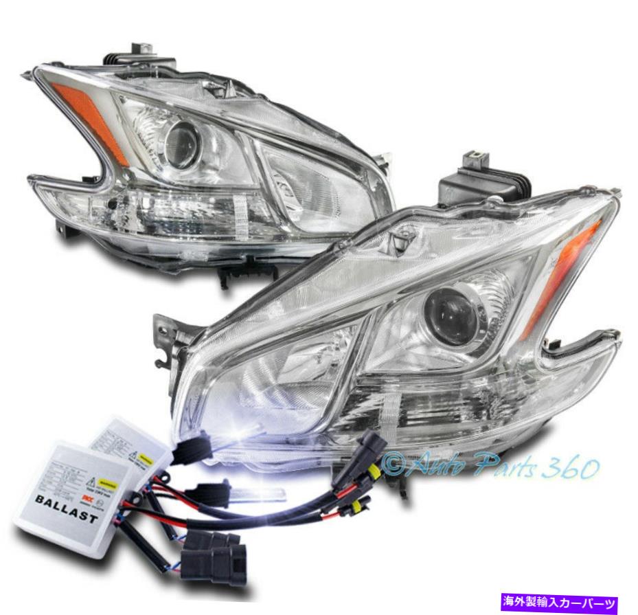 USヘッドライト 09~14のMaxima Halogenの取り替えプロジェクターのヘッドライトChrome W / 10KキセノンHID For 09-14 Maxima Halogen Replacement Projector Headlights Chrome w/10K Xenon HID【並行輸入品】