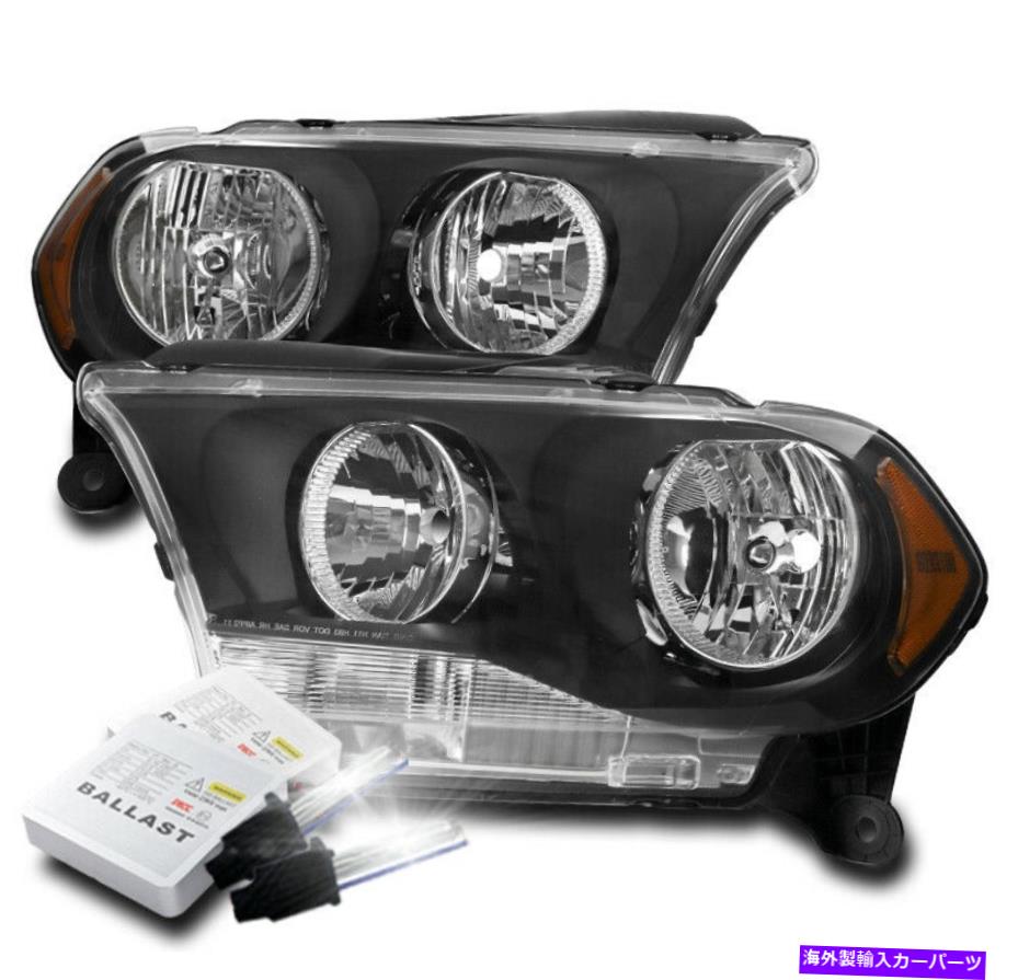 USヘッドライト 2011-2013 Dodge Durango Black /琥珀色の交換ヘッドライト+ 6KキセノンHIDキット FOR 2011-2013 DODGE DURANGO BLACK/AMBER REPLACEMENT HEADLIGHT +6K XENON HID KIT【並行輸入品】