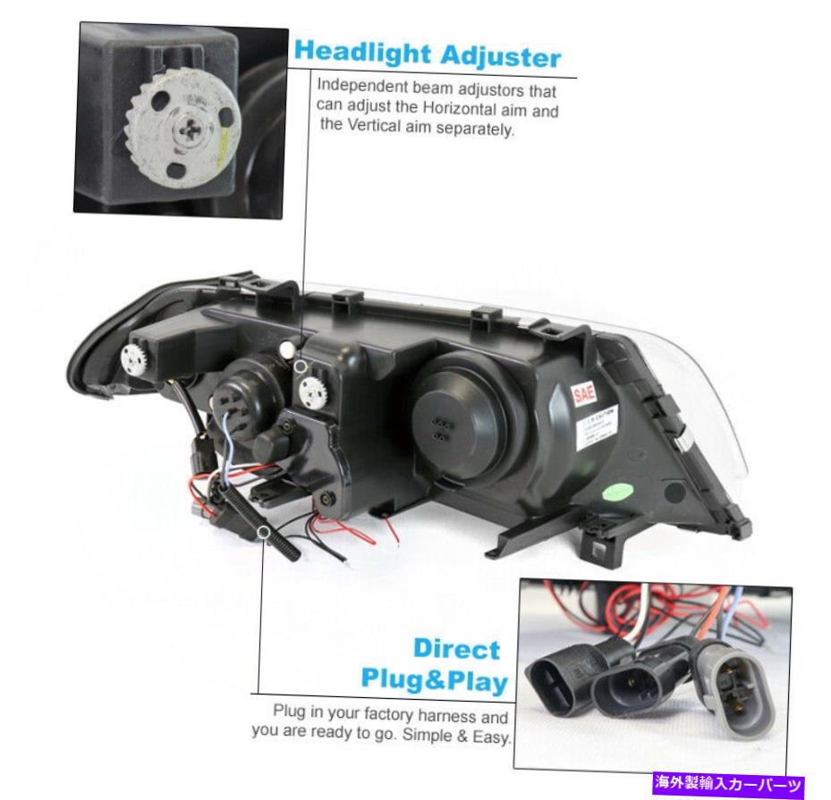 USヘッドライト 99-01 BMW E46 4DR Halo LED ChromeプロジェクターヘッドライトW / Blue DRL信号+ HID For 99-01 BMW E46 4dr Halo LED Chrome Projector Headlights w/Blue DRL Signal+HID【並行輸入品】
