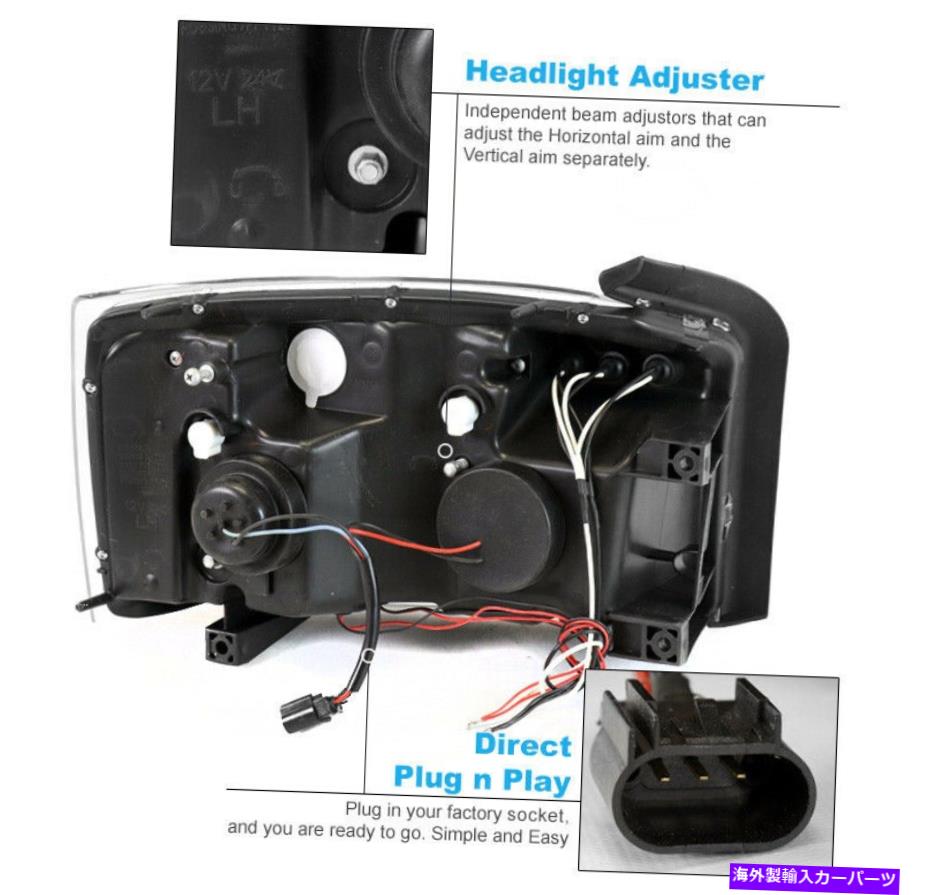USヘッドライト 05-07 Dodge Dakota Halo LEDプロジェクターヘッドライトヘッドランプブラックW / 10K HIDキット For 05-07 Dodge Dakota Halo LED Projector Headlight Headlamp Black w/10K HID Kit【並行輸入品】 59,818円