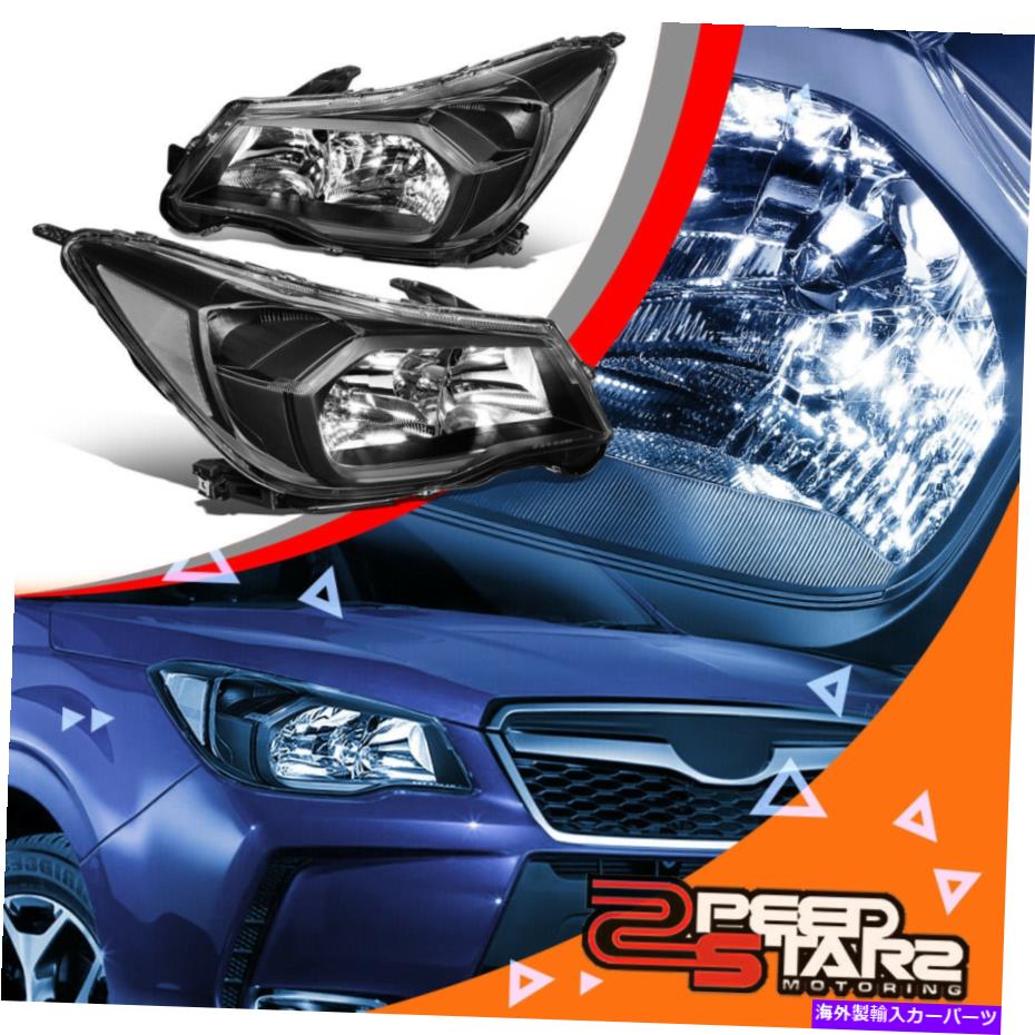 USヘッドライト 2014-2016 Subaru Foresterのための2ピースファクトリースタイルブラッククリアヘッドライトランプ 2Pcs Factory Style Black Clear Headlights Lamps for 2014-2016 Subaru Forester【並行輸入品】
