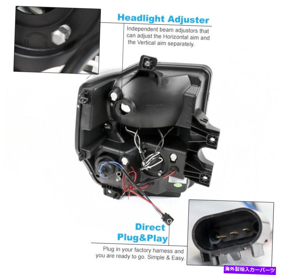 USヘッドライト 08-10フォードF250 Superduty LED Haloプロジェクターブラック/スモークヘッドライトW / DRLキット For 08-10 Ford F250 Superduty LED Halo Projector Black/Smoke Headlight w/DRL Kit【並行輸入品】