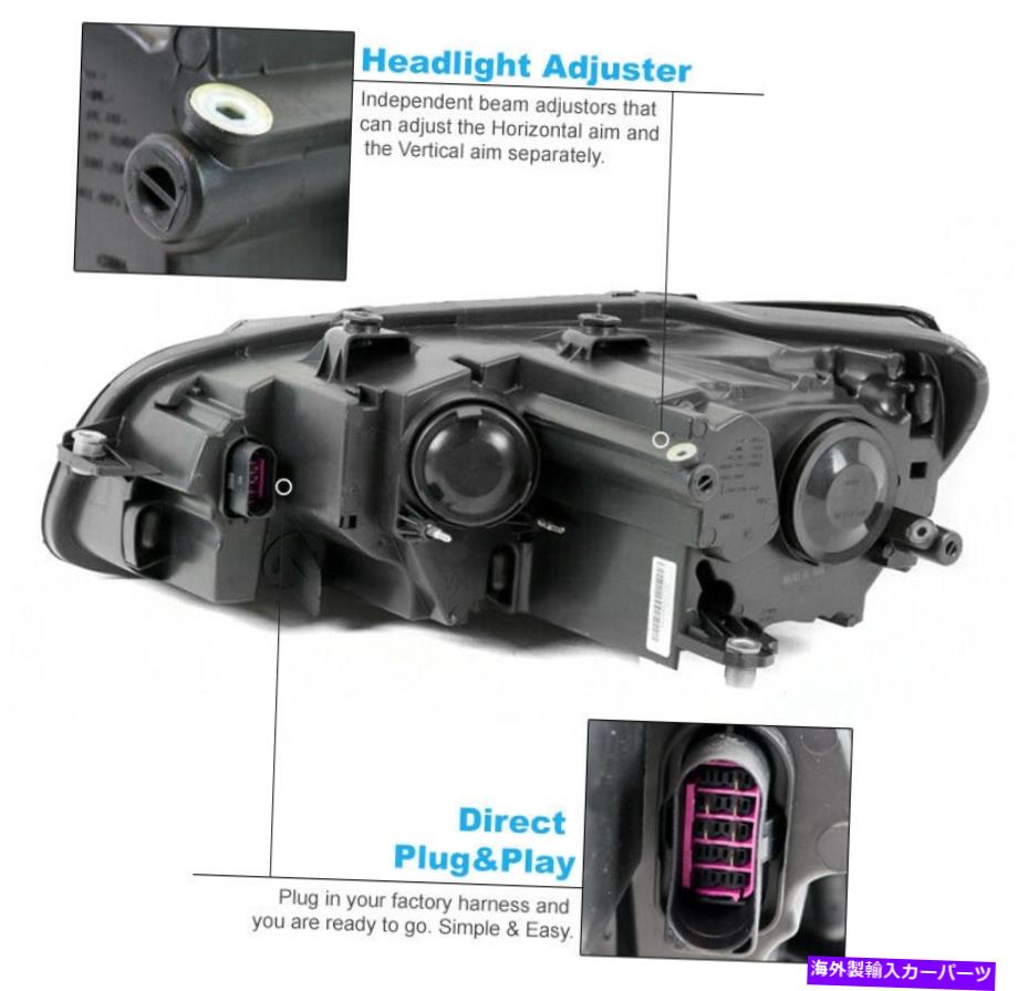 USヘッドライト 12-15フォルクスワーゲンパサートハロゲンブラックヘッドライトランプW /バンパーブルーLED DRL For 12-15 Volkswagen Passat Halogen Black Headlights Lamps w/Bumper Blue LED DRL【並行輸入品】