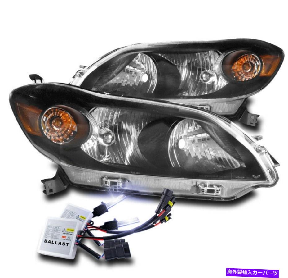 USヘッドライト 09-14トヨタマトリックスクリスタルスタイルヘッドライトヘッドランプランプブラックW / 10000K HID FOR 09-14 TOYOTA MATRIX CRYSTAL STYLE HEADLIGHT HEADLAMP LAMP BLACK W/10000K HID【並行輸入品】