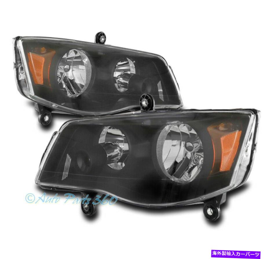 USヘッドライト 08-16 Chrysler Town＆Country / 11-19 Dodge Grand Caravan Headlights Lamp Black For 08-16 Chrysler Town&Country/11-19 Dodge Grand Caravan Headlights Lamp Black【並行輸入品】