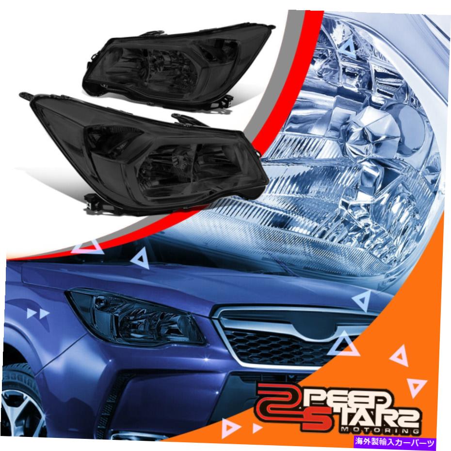 USヘッドライト 2ピースファクトリースタイルスモークルヘッドライト2014-2016 Subaru Forester 2Pcs Factory Style Smoked Clear Headlights Lamps for 2014-2016 Subaru Forester【並行輸入品】