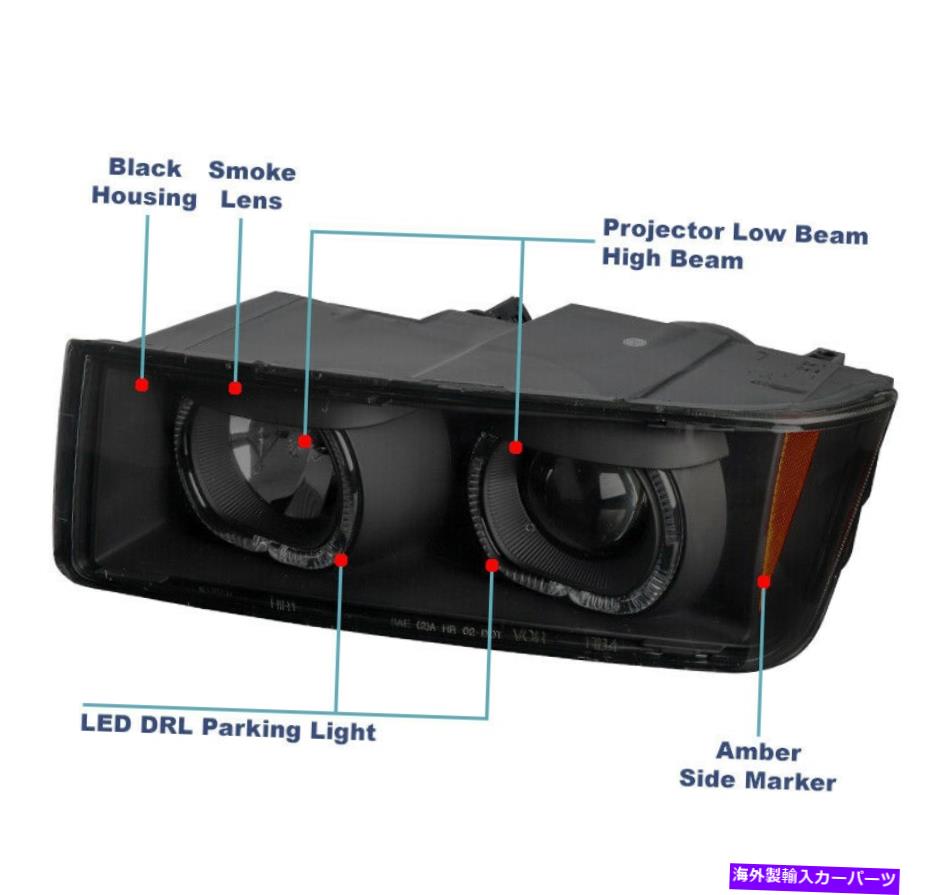 USヘッドライト 2002-2006のためにAvalanche Haloブラック/スモークプロジェクターヘッドライトW / Blue LED DRL + HID For 2002-2006 Avalanche Halo Black/Smoke Projector Headlights w/Blue LED DRL+HID【並行輸入品】