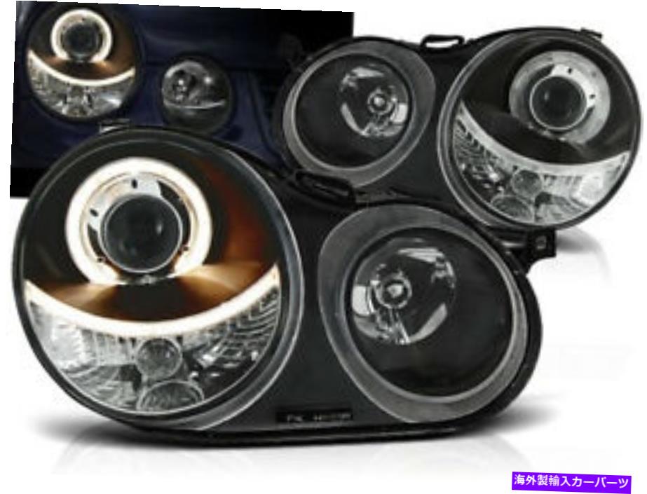 USヘッドライト VW POLO 9N 2001 2002 2003 2004 2005 VR-1644 Angel Eyes Black Headlights for VW Polo 9N 2001 2002 2003 2004 2005 VR-1644 Angel Eyes Black【並行輸入品】