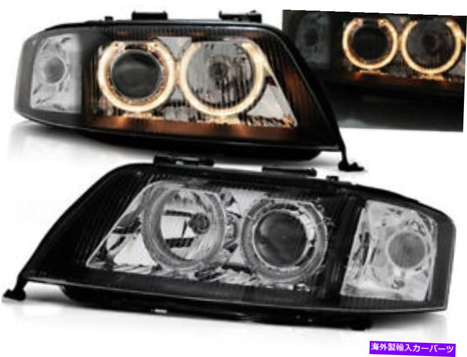 USヘッドライト Audi A6 1999 2000 2001 VR-1134 Angel Eyes Headlamps Black Headlights for Audi A6 1999 2000 2001 VR-1134 Angel Eyes Headlamps Black【並行輸入品】