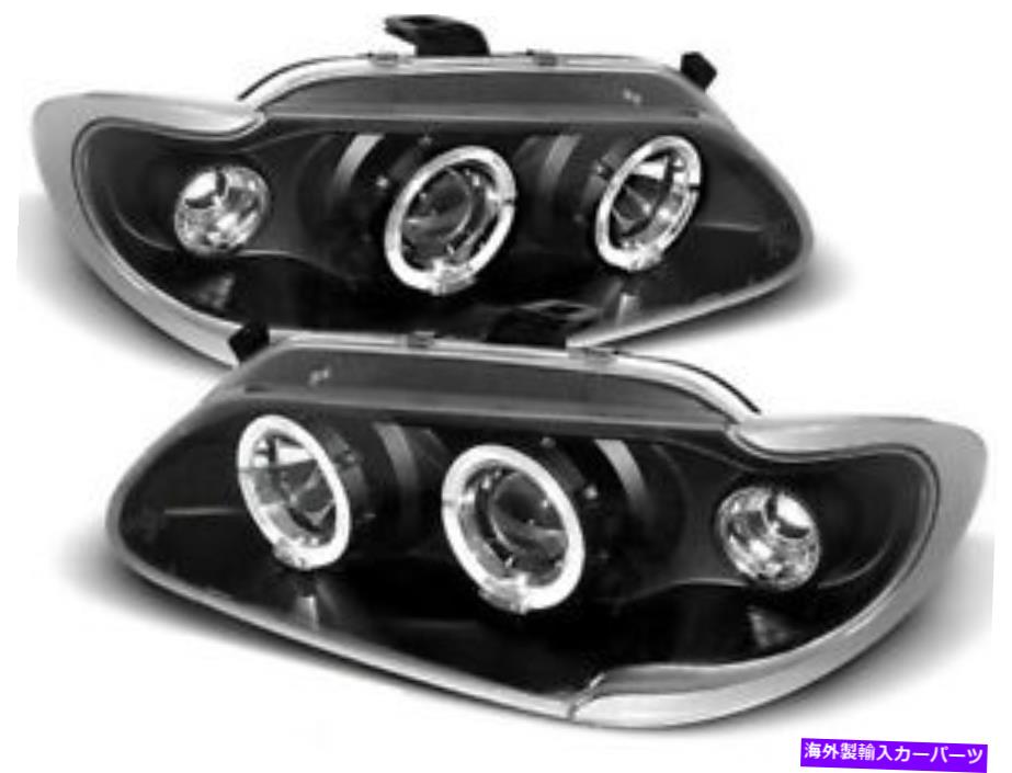 USヘッドライト ルノーメガネのためのヘッドライトを見る1996-1998 1999年VR-1514天使の目黒 Headlights for Renault Megane Scenic 1996-1998 1999 VR-1514 Angel Eyes Black【並行輸入品】