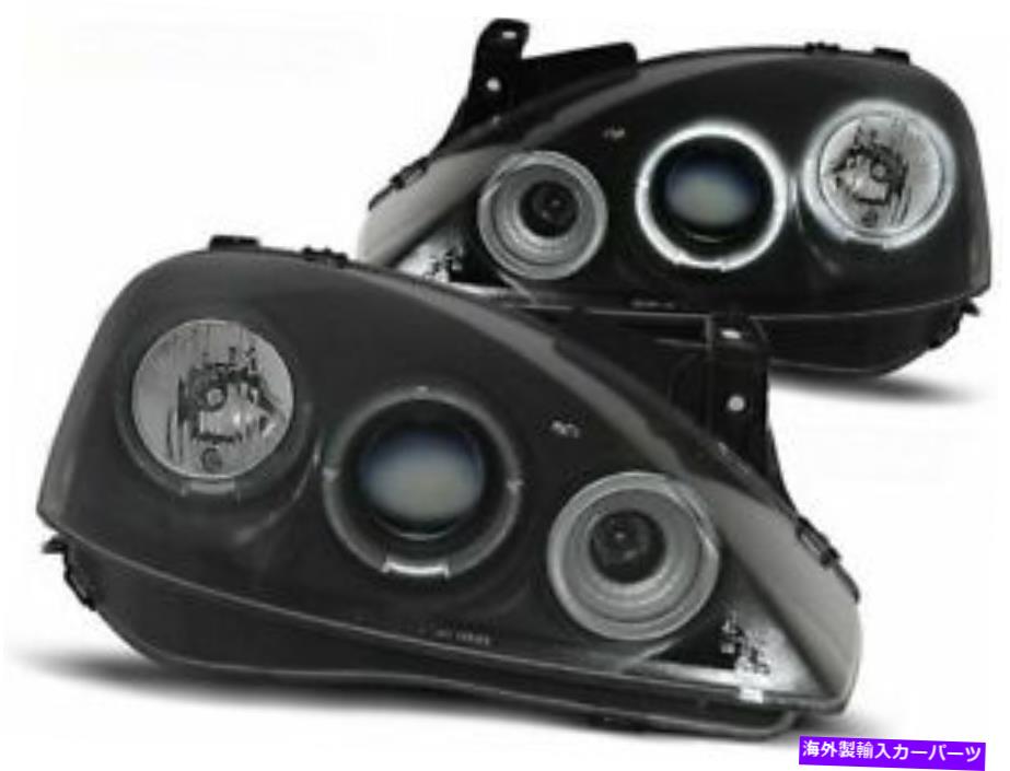 USヘッドライト Opel Corsa C 2000 2001 2002 2002 2004 2006 LPOP29ヘッドライトハローブラック OPEL CORSA C 2000 2001 2002 2003 2004 2005 2006 LPOP29 HEADLIGHTS HALO BLACK【並行輸入品】