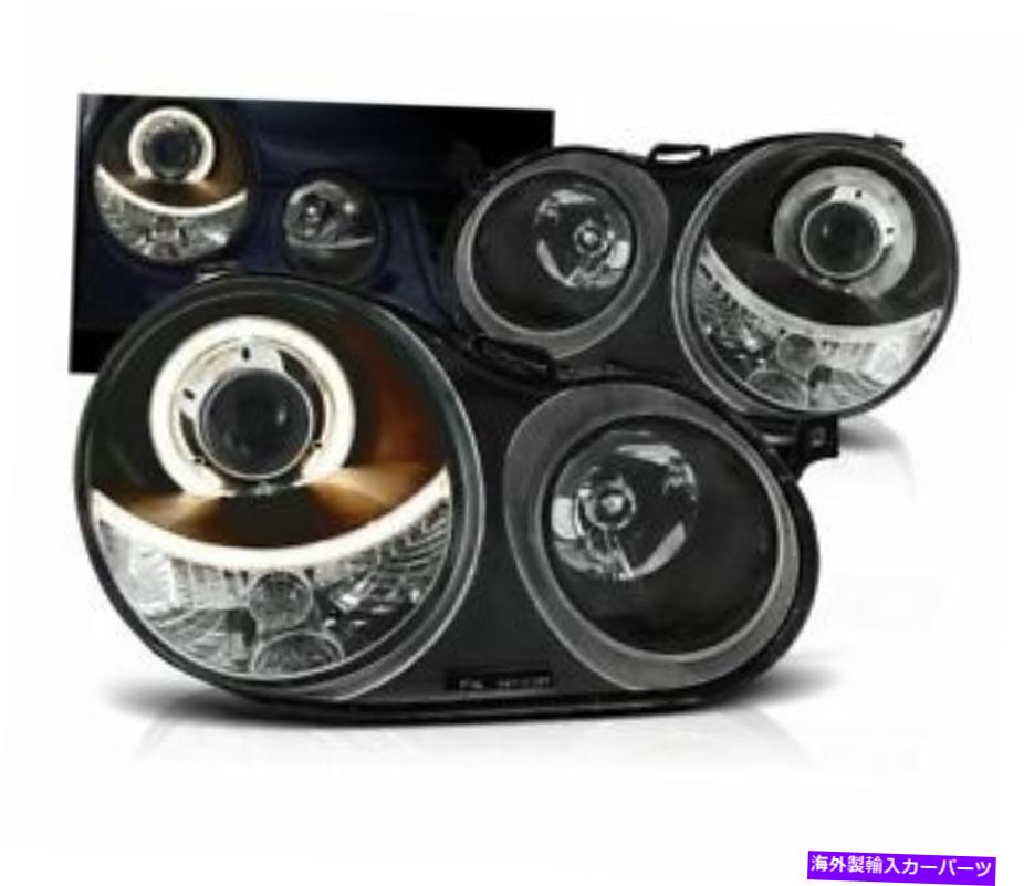 USヘッドライト ヘッドランプヘッドライトVW Polo 9N 2001-2005天使の目黒いLHD RHD Headlamps Headlight Vw Polo 9N 2001-2005 Angel Eyes Black LHD RHD【並行輸入品】