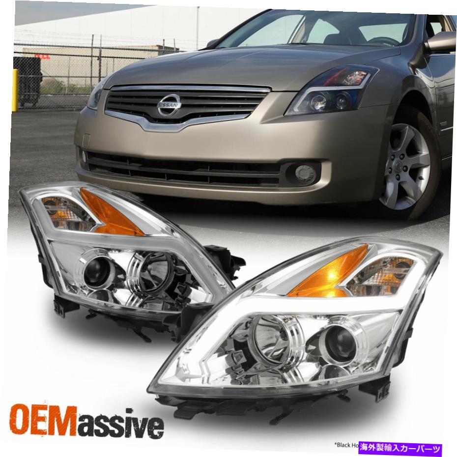 USヘッドライト 07 08 09日産Altima 4DR LEDライトチューブプロジェクターヘッドライトクロームハウジング For 07 08 09 Nissan Altima 4DR LED Light Tube Projector Headlight Chrome Housing【並行輸入品】|Us Custom Parts Shop USDM