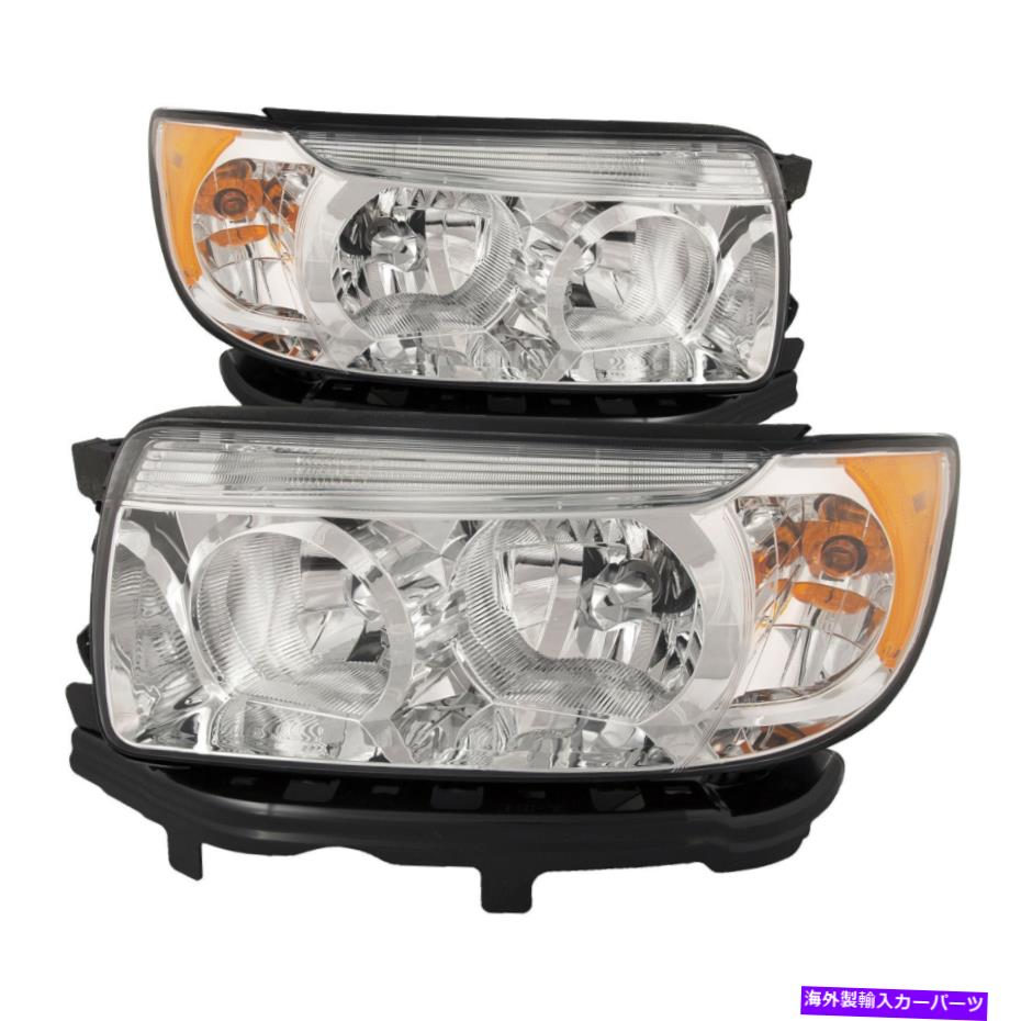 USヘッドライト ヘッドライトクロムセットフィット06-08スバルフォレットター/ 07-08フォーエステルW / Oスポーツパック Headlights Chrome Set Fits 06-08 Subaru Forester/07-08 Forester w/o Sport Pack【並行輸入品】